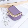 Couro Bovino de Primeira Camada Nova Bolsa Compacta Dourada Anel de Diamante Bolsa para Joias Couro Genuíno Mini Anel Colar Brincos Caixa de Joias para Mulheres