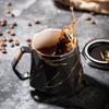 Taza de Cerámica Dorada de Lujo Nórdico con Diamantes, Taza de Café, Taza de Té, Regalo para Evento Festivo, Logo