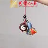 Pulsera Artesanal de Madera con Semillas de Cascabel, Cascabel de Agitar a Mano, Carrillón de Viento de Cáscara de Fruta de los Deseos, Colgante para Bolso, Llavero para Teléfono