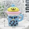 Llavero creativo de Sanrio con forma de bolsa colgante, muñeco de simulación de taza de té con leche, llavero colgante con mini perla de té con leche.