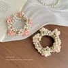 Jardín de Rosas Estilo Francés Estilo Pintura al Óleo Chica Perla Flor Goma para el Cabello Alta Elasticidad Trenzado Exquisita Diadema de Hada