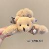 Horquilla para el pelo con forma de oso de peluche para otoño e invierno, grande, para la parte trasera de la cabeza, para mujer, de piel de conejo