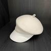 Sombrero Ecuestre Retro de Ala Corta Estilo Japonés Lana de Alta Gama Gorra de Pato para Mujer Otoño e Invierno Cálido Color Puro Sombrero de Caballero Moderno