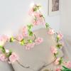 Nueva lámpara LED de alambre de cobre de ratán de flor de cerezo transfronteriza Lámpara decorativa de hoja verde para el hogar nórdico Guirnalda de luces de colores Foto Carril