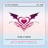 Adesivos de Tatuagem Coração de Amor Morcego Súcubo São à Prova d'Água e Duram de 5 a 7 Dias, Tatuagens para Casais, Maquiagem Corporal Sexy para Meninas