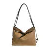 Bolsa Tote Grande Capacidade Estilo Coreano Feminina 2026 Nova Retro Camurça Pelúcia Moda Casual Ombro Transversal