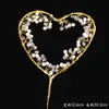 Árbol de Perlas Amor Dorado Adorno para Pastel Tarjeta Colgante Guirnalda Decoración para Hornear Cumpleaños Tanabata Día de San Valentín Mesa de Postres
