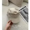 Gorra de Béisbol de Ala Plana Estilo Callejero Japonés para Mujer, Transpirable de Algodón y Lino de Verano, Boina Plegada Retro Equitación para Adelgazar el Rostro