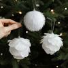 Pó Pegajoso Transfronteiriço Espuma Pétala Branca Bola de Natal Pendente Árvore de Natal Acessórios Arranjo Atmosfera Decorações em Estoque