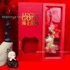 2026 Deseo de Princesa de Riqueza Llavero de Oro Puro 999 Caja de Regalo Set Bolsa de Paz y Alegría Dorada Decoración Colgante