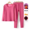 Ropa de primavera y otoño para madres de mediana edad y mayores, traje de pantalón largo para mujer, ropa interior térmica de dos piezas, engrosada, forrada de polar, para otoño e invierno