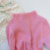 [En Stock] Suéter para Niña 2025 Invierno Nuevo Estilo Bebé Camiseta Interior de Encaje con Cuello Redondo para Niños