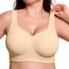 Sujetador de Soporte Suave para Busto Grande de Comercio Exterior para Mujeres, Estilo Fino Sin Costuras, Sujetador sin Varillas, Sujetador Push-Up Cómodo para Mujeres de Tallas Grandes, Sujetador de Gelatina