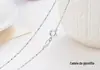 Corrente de Prata 925 Banhada de Comprimento Estendido Sem Pingente, Colar de Prata Pura para Mulheres, Corrente para Clavícula, Corrente Simples Lisa, Corrente para Suéter
