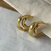 Pendientes de Capa Doble con Anillo en C Diseño Estilo Coreano Pendientes en Capas de Lujo Ligero Pendientes Simples Versátiles de Alta Gama de Moda para Mujeres