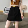 Falda corta bodycon de algodón y lino de seda helada de verano estilo universitario para mujeres petite, rejuvenecedora, versátil, casual