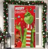 Nueva cubierta de puerta navideña transfronteriza de Amazon, decoración de Papá Noel, regalo para puerta, fondo de tela con ambiente festivo