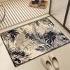 Tapete de Piso de Barro Diatómico Baño Puerta de Inodoro Tapete Absorbente Antideslizante de Secado Rápido para Hogar Tapete para Pies de Inodoro Estilo Hoja
