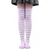 Calcetines de rayas transfronterizos Calcetines hasta el muslo para mujer Calcetines largos japoneses y coreanos por encima de la rodilla Halloween Cosplay Actuación Medias de cebra