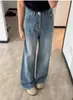 Atuendos para Chicas Ligeramente Gorditas: Jeans de Pierna Ancha 2026 Nuevos con Textura de Bambú Talla Plus para Mujer, Pantalones Rectos de Caída Suelta hasta el Suelo