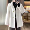 Nuevo Abrigo Estilo Chino Otoño/Invierno 2026 con Cuello Alto Ajustable a la Cintura y Corbata, Abrigo de Lana Doble Cara para Figuras Pequeñas, Adelgazante y Elegante