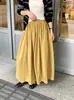 SUSAN nueva llegada principios de otoño estilo coreano diseño simple plisado versátil holgado cubre imperfecciones muestra delgado color liso falda midi TW1102