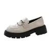 Mocasines de plataforma para mujer, nueva colección primavera/otoño 2026, diseño retro, estilo británico de nicho, zapatos pequeños de piel