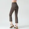 Calça Capri Fitness de Cintura Alta Levanta Bumbum Emagrecedora para Corrida Esportes Fitness Perna Ligeiramente Flare Alongadora de Pernas Versátil Roupa de Yoga para Mulheres Verão