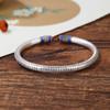 Pulsera Xiangxu femenina retro hacer viejo sutra del corazón apertura sólida pulsera de plata tailandesa viento nacional regalo novia directo de fábrica