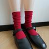 Nuevos Calcetines para Mujer Serie de Colores Melard, Calcetines Holgados de Media Pantorrilla Estilo Japonés, Calcetines de Algodón Lisos y de Canalé para Mujer, Otoño e Invierno al por Mayor