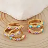Pendientes de Ojo Maligno Chapados en Oro Real de Cobre de 18 Quilates con Micro Circonio Moda Venta Caliente Sentido de Diseño de Nicho Especial Transfronterizo