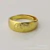 Anillo de Oro Imitación Arena Vietnamita para Mujer, Anillo de Flor de Coche de Amor, Anillo Abierto para Mujer, Ajustable, Regalo para Transmisión en Vivo, Venta al por Mayor