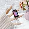 Pulseira de Relógio de Plástico Brilhante Adequada para Apple 10 11 Xiaomi Huawei 11 Gt5 Fit5 Pulseira com Brilho Padrão Diamante