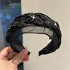 Diadema trenzada de estilo coreano, nueva diadema de ala ancha tejida de malla, nueva diadema para mujer, diadema de moda que combina con todo.