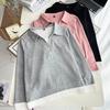 Top Falso de Dos Piezas para Mujer con Sobrepeso de 100 kg Tallas Plus 200 Nuevo de Otoño Casual Camiseta de Manga Larga con Solapa 7994