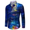 Primavera moda nova camisa de impressão digital 3D masculina plus size botão cardigan camisa