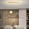 Nuevo Lámpara Colgante de Restaurante de Una Palabra Protectora de Ojos Espectro Completo Normcore Lámpara de Mesa para Barra de Luna Lámpara Colgante Simple Escandinava para Comedor