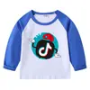 TikTok Camiseta de Algodón para Niños de Primavera y Otoño Ajustada al Hombro Cuello Redondo Base Manga Larga Superior Camiseta para Niños y Niñas Bebé