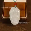 Colgante de Jade Tianshan de la Paz Colgante de Buda Amuleto de Jade Hebilla de Paz Joyería Collar de Calcedonia de Jade Colgante de Jade de Seda Dorada