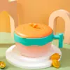 Xiaolanghua Acero Inoxidable 316 Plato con Ventosa de Color Sensible a la Temperatura para Comida Complementaria Infantil Aislamiento por Inyección de Agua Anticaídas Antiescaldaduras Vajilla