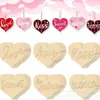 Nueva decoración transfronteriza de Amazon para el Día de San Valentín: Cartel de puerta de madera con forma de corazón, corazón de madera calado para decoración de bodas y fiestas