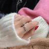 Anel de zircônia microincrustada com design de nicho japonês e coreano em anel de dedo aberto de estilo simples e frio de celebridade da Internet da moda para mulheres