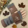 Guantes Personalizados para Otoño e Invierno, Guantes de Punto Cálidos y de Moda para Mujer, Moda Transfronteriza Guantes Bordados Patchwork Cálidos