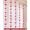 Ceremonia de Boda Tira Larga Doble Felicidad Pegatina para Ventana Colgante de Cortina Set de Decoración para Habitación de Boda Decoración para Habitación de Casa Nueva Mariposa Tridimensional Flor de Tirar