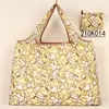 2025 Nueva Bolsa de Compras Plegable Tela Floral Portátil Poliéster Tote Bolsa de Almacenamiento Gran Capacidad Bolsa para la Compra del Supermercado Venta al por Mayor