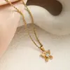 Colar Borboleta de Aço Titânio de Alta Qualidade Estilo Ins, Corrente para Clavícula, Corrente de Suéter, Versátil e Sofisticado para o Dia a Dia