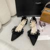 Zapatos de Punta Fina para Mujer con Diseño de Nicho al por Mayor Nuevos Estilos Primavera y Verano Zapatos de Brisa Suave Sandalias de Tacón Medio Punta Francesa