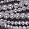 Perlas de imitación de concha, cuentas sueltas con agujero recto, perlas de vidrio Shijia de alto brillo, accesorios para collares y pulseras DIY, venta al por mayor de cuentas