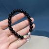 Pulseras de Ágata Gris Calabaza al Por Mayor del Fabricante, Pulseras de Ágata Negra Flor Campana Diámetro de la Cuenta es de aproximadamente 8 mm para Entrega en Vivo.