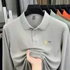 Nova Camisa Polo Masculina de Manga Longa Moda Outono e Inverno Gola Bordada Camiseta Masculina Camisa Polo Business Tendência Camiseta Masculina